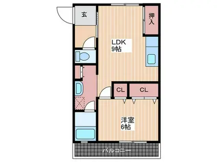 山田ビル(1LDK/4階)の間取り写真