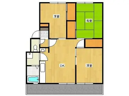 クロノス17大分八幡B棟(3LDK/1階)の間取り写真