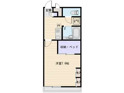 トゥインクル(1K/2階)の間取り写真