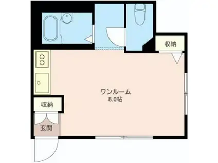 プチメゾン(ワンルーム/1階)の間取り写真