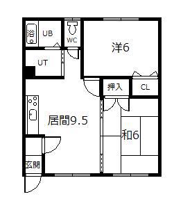 豊岡5.4ハイツ(2DK/2階)の間取り写真