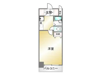 AURORA COURT兵庫駅前(1K/11階)の間取り写真