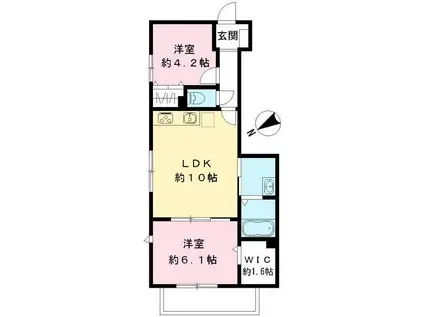 コンフォート世田谷(2LDK/1階)の間取り写真