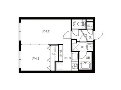 ARZU TEINE(1LDK/3階)の間取り写真