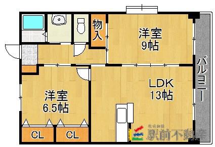 メゾン・アンティム(2LDK/2階)の間取り写真