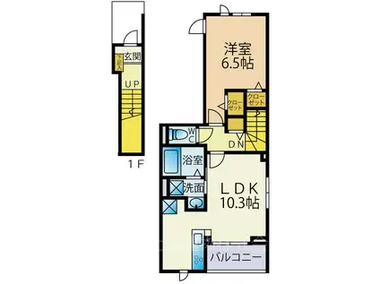 ラメゾン385(1LDK/2階)の間取り写真