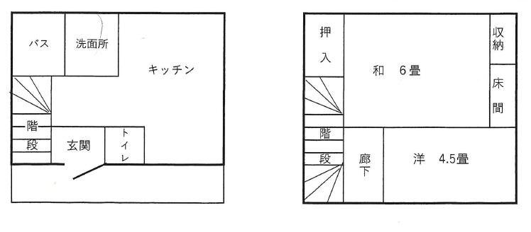 上町ハイツ(2DK/1階)の間取り写真