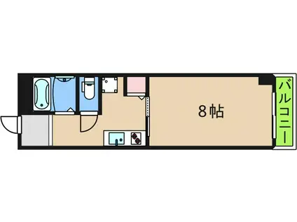 クリスタルハイツ玉出(1K/3階)の間取り写真