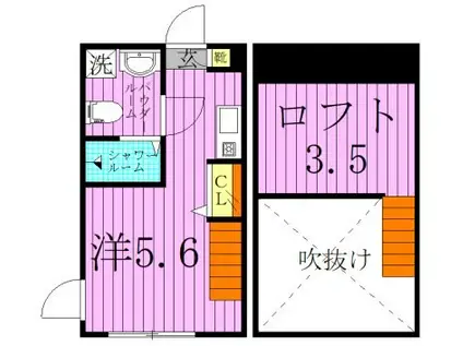 ソレイユ北綾瀬(ワンルーム/1階)の間取り写真