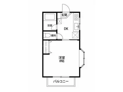 タウニーホワイトベル(1K/2階)の間取り写真