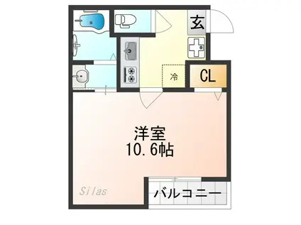 EN西ノ京二条(1K/4階)の間取り写真