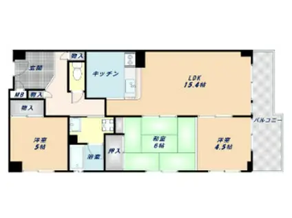 ドレム伊丹(3LDK/2階)の間取り写真
