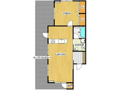 KZTERRACE(1LDK/3階)の間取り写真