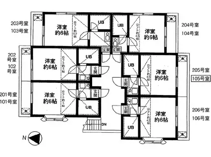 大和ハイツ大和田(ワンルーム/1階)の間取り写真