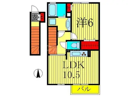 ニュータウンIII(1LDK/2階)の間取り写真