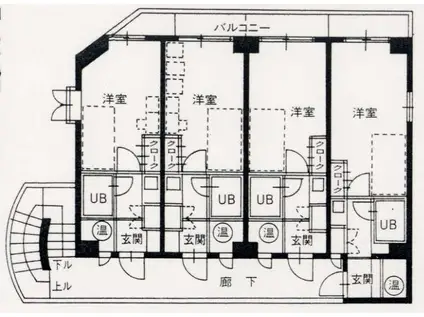 シャルムシティー花田(1K/4階)の間取り写真