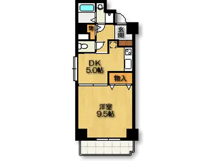 ルーブ末盛(1DK/5階)の間取り写真