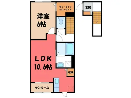 メゾン ド ファミーユ III(1LDK/2階)の間取り写真