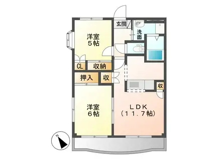 メゾン・グランディア(2LDK/3階)の間取り写真