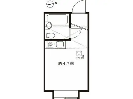 パンシオン豊島園(ワンルーム/1階)の間取り写真