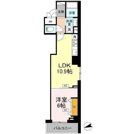 ロイジェント南池袋(1LDK/2階)の間取り写真