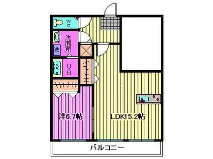 RESIDENCE VAICA(1LDK/2階)の間取り写真