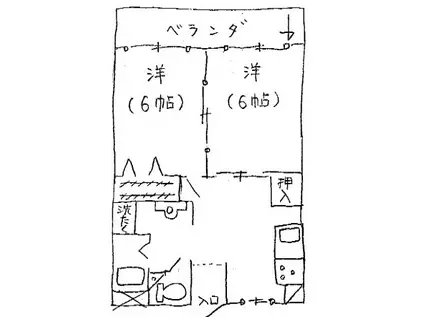 山城ビル(2K/4階)の間取り写真
