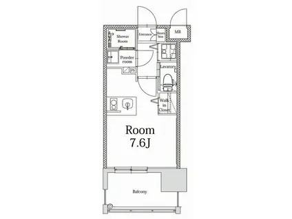 エンクレストALIVE白金(ワンルーム/3階)の間取り写真