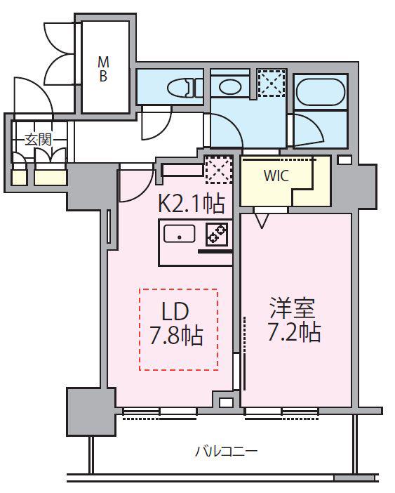 ロイヤルパークスタワー南千住(1LDK/5階)の間取り写真
