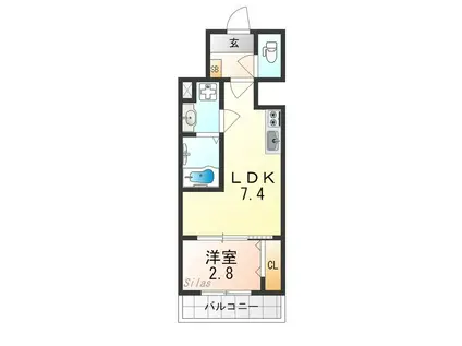 エクスフォード京都聚楽町(1DK/8階)の間取り写真