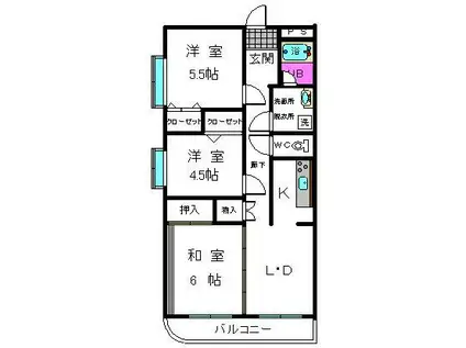 アクールSOMEYA(3DK/4階)の間取り写真
