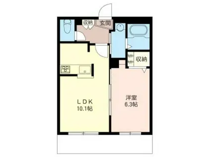 グランエスパシオVI(1LDK/1階)の間取り写真