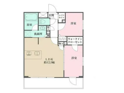 LA PERLA JIYUGAOKAII(2LDK/3階)の間取り写真