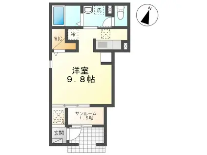 ソルクレストII(ワンルーム/1階)の間取り写真