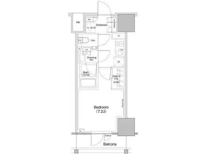 ザ・パークハビオ板橋区役所前(1K/17階)の間取り写真