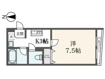 MS学芸大学(1K/2階)の間取り写真