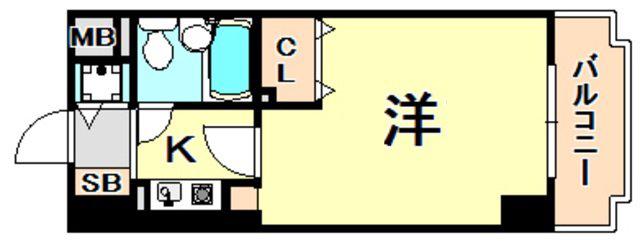 ライオンズマンション三宮東第2(1K/3階)の間取り写真
