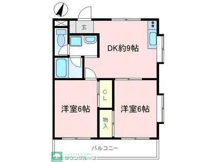 アインステージ(2DK/2階)の間取り写真