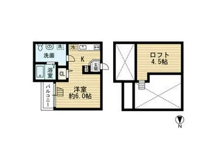 エストゥディオ鳳(ワンルーム/2階)の間取り写真