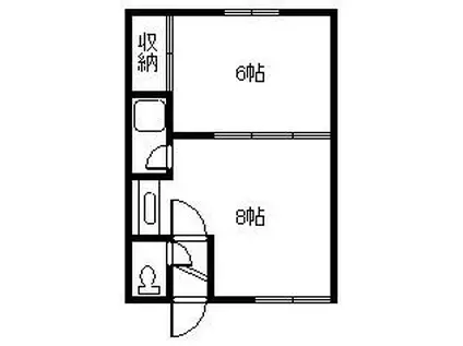 神旭コーポ(1DK/1階)の間取り写真
