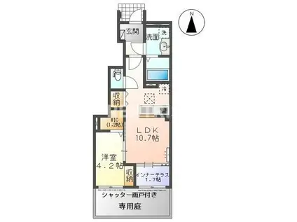 今伊勢町宮後字芝野アパート(1LDK/1階)の間取り写真