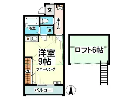 KAYUKAハウス(ワンルーム/2階)の間取り写真