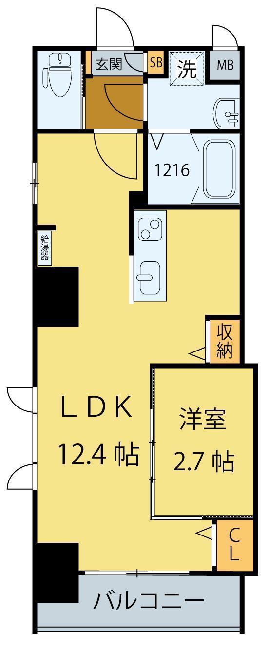 シエルエックス(1LDK/8階)の間取り写真