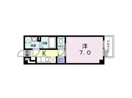 グランドラインIII(1K/1階)の間取り写真