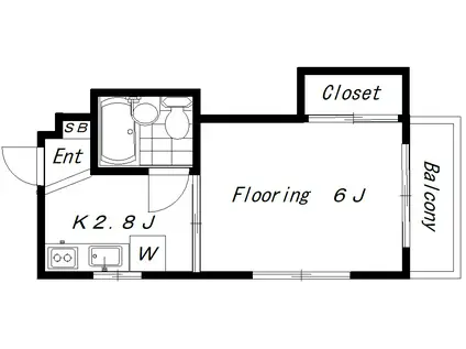 メゾン・ド・エスポワール(1K/2階)の間取り写真