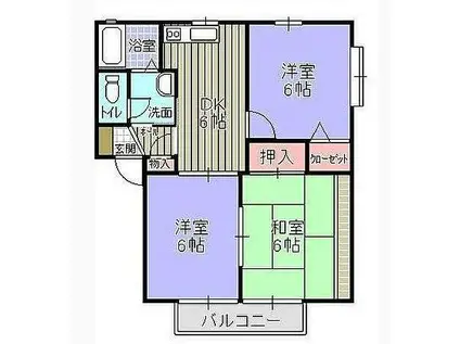 グリーンエクセル小森野A(3DK/2階)の間取り写真