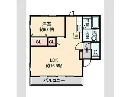セドナスIII(1LDK/1階)の間取り写真