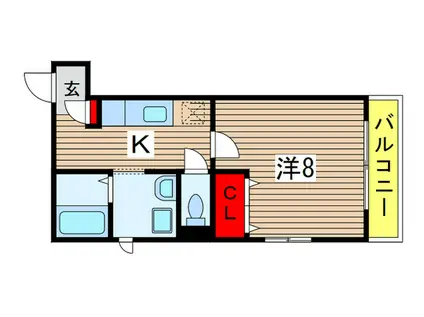 サンドエル穴川(1K/3階)の間取り写真