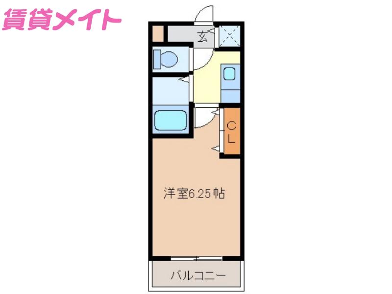 ダイヤマンション麻生田(1K/2階)の間取り写真