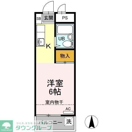 グリーンハイム桜塚(ワンルーム/4階)の間取り写真